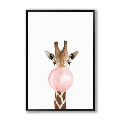 CloudShop Art Painting Canvas Print cute-bubble-animals 120x170cm Design D Canvas Frame Wrap - Ready to Hang