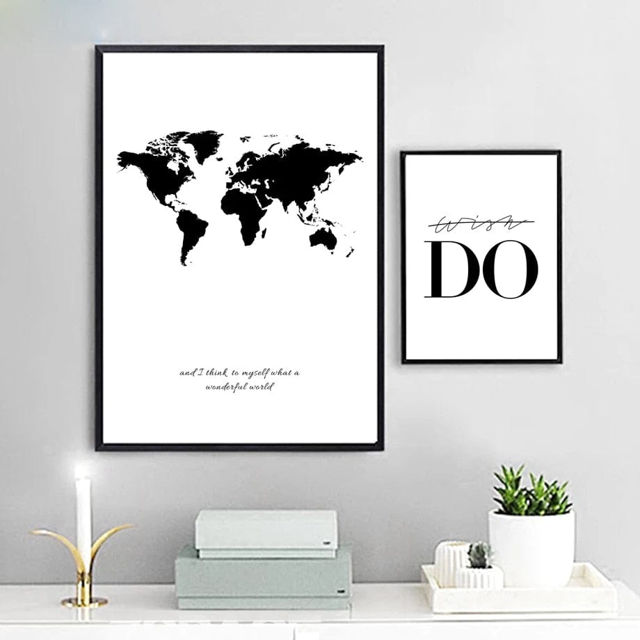 CloudShop Art Painting Canvas Print  30x40cm B - DO do-world-map Canvas Frame Wrap - Ready to Hang