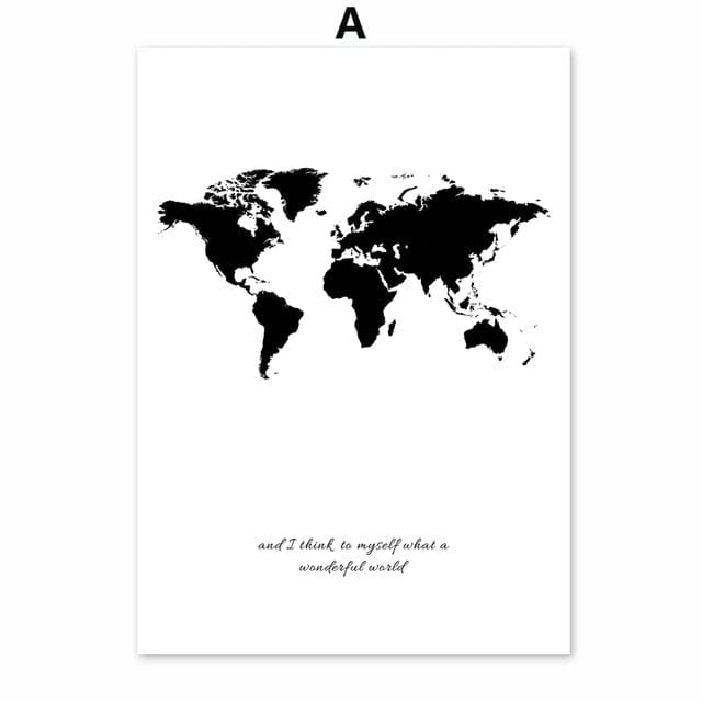 CloudShop Art Painting Canvas Print  40x50cm B - DO do-world-map Canvas Frame Wrap - Ready to Hang