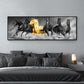 CloudShop Art Painting Canvas Print gold-among-black-horses 30x90cm Canvas Print - With Wrap Frame 