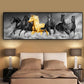 CloudShop Art Painting Canvas Print gold-among-black-horses 40x120cm Canvas Print - With Wrap Frame 