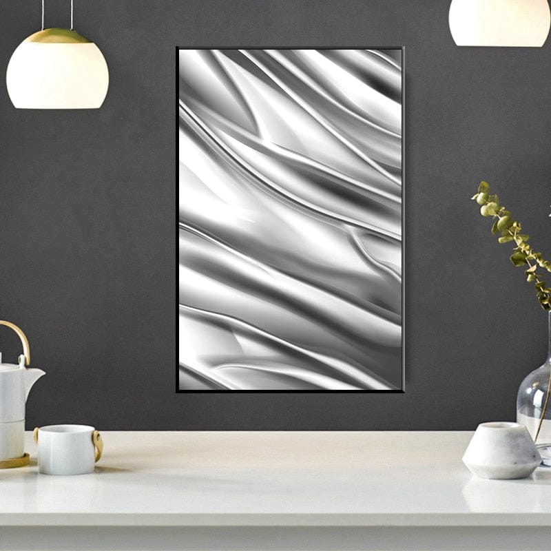 CloudShop Art Painting Canvas Print gold-and-silver-foils 60x90cm Gold Canvas Frame Wrap - Ready to Hang