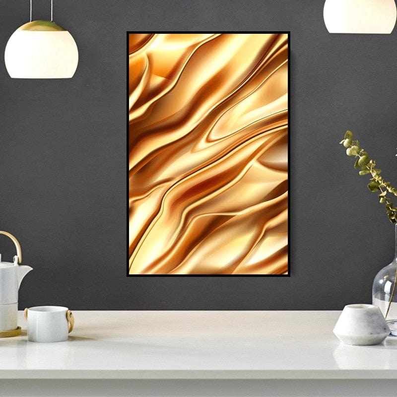 CloudShop Art Painting Canvas Print gold-and-silver-foils 120x170cm Silver Canvas Frame Wrap - Ready to Hang