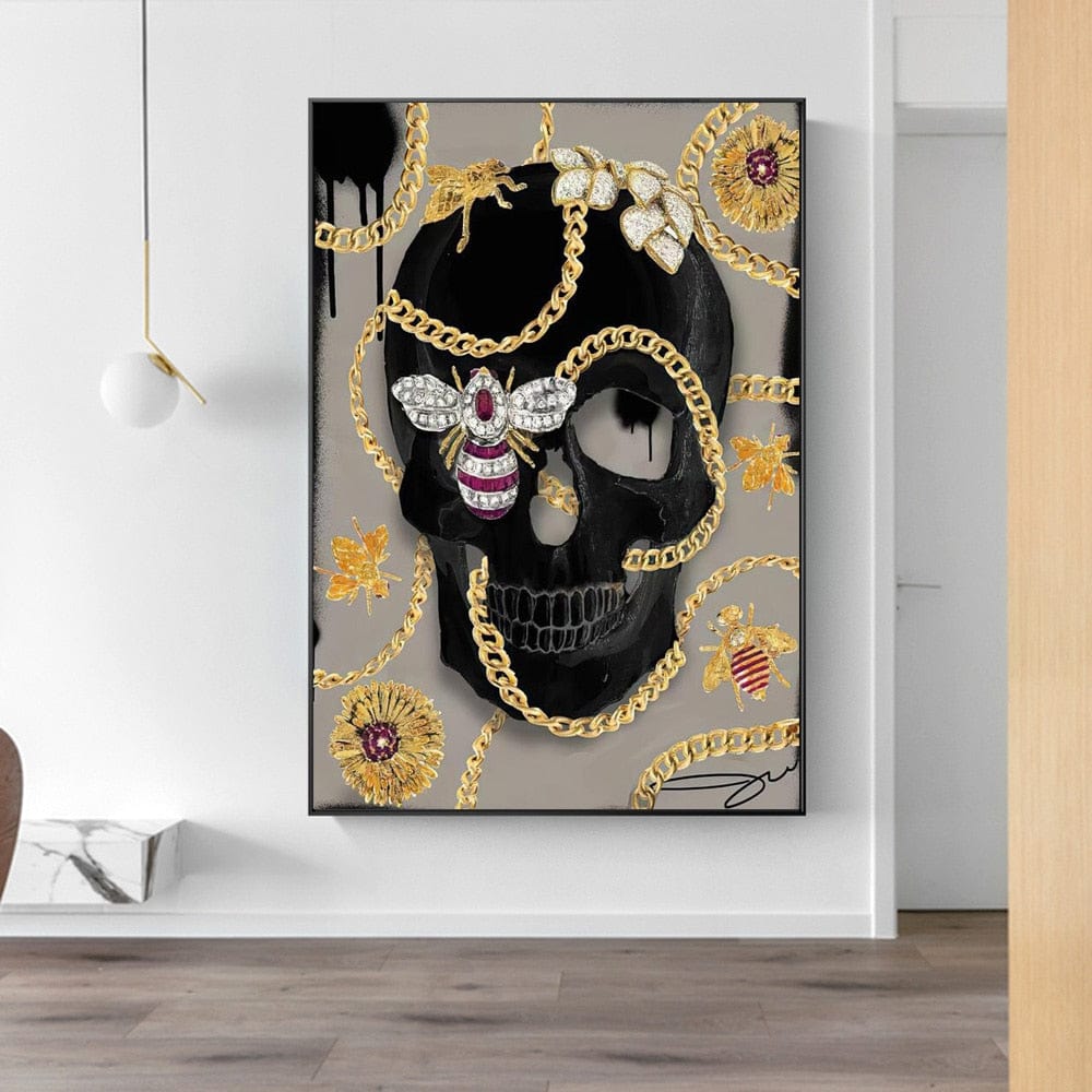 CloudShop Art Painting Canvas Print gold-bee-chain 40x60cm Canvas Print - With Wrap Frame 