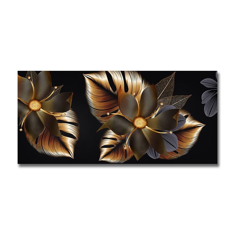 CloudShop Art Painting Canvas Print gold-wonder-flowers 120x240cm Canvas Print - With Wrap Frame 