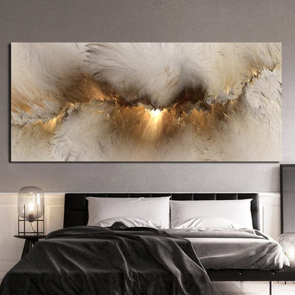 CloudShop Art Painting Canvas Print golden-cloud-abstract 40x80cm Canvas Print - With Wrap Frame 