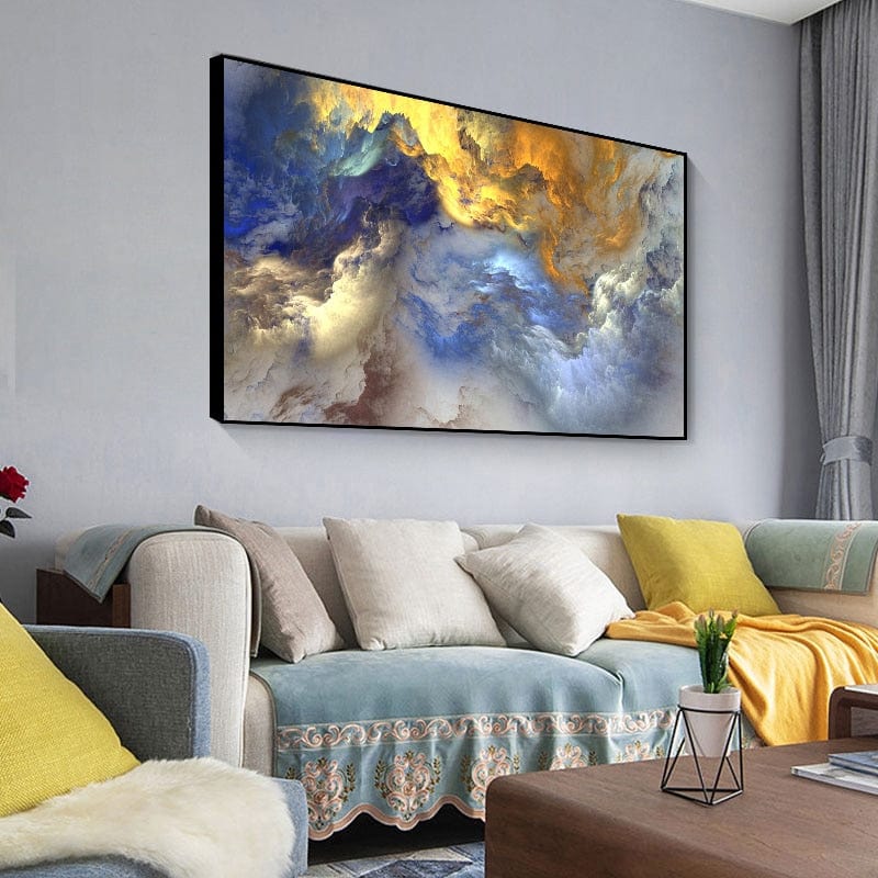 CloudShop Art Painting Canvas Print golden-sky-abstract 40x60cm Canvas Print - With Wrap Frame 