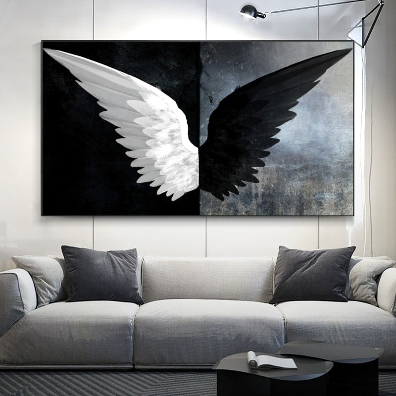 CloudShop Art Painting Canvas Print good-evil-wings 40x80cm Canvas Frame Wrap - Ready to Hang 