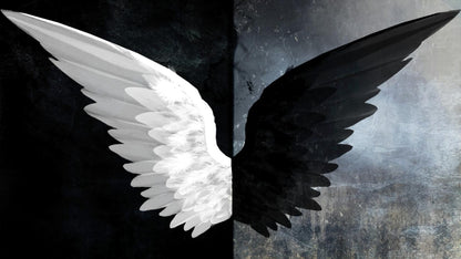 CloudShop Art Painting Canvas Print good-evil-wings 120x240cm Canvas Frame Wrap - Ready to Hang 
