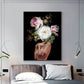 CloudShop Art Painting Canvas Print lady-bouquet 50x70cm Canvas Frame Wrap - Ready to Hang 
