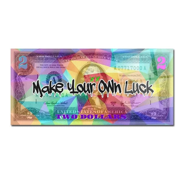 CloudShop Art Painting Canvas Print  110x220cm  make-your-own-luck-2 Canvas Frame Wrap - Ready to Hang