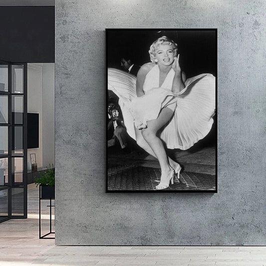 CloudShop Art Painting Canvas Print marilyn-monroes-skirt 40x60cm Marilyn A Canvas Frame Wrap - Ready to Hang