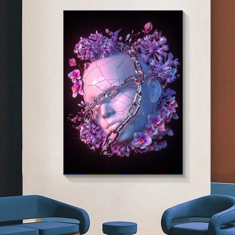 CloudShop Art Painting Canvas Print purple-shackles 40x60cm Canvas Frame Wrap - Ready to Hang 