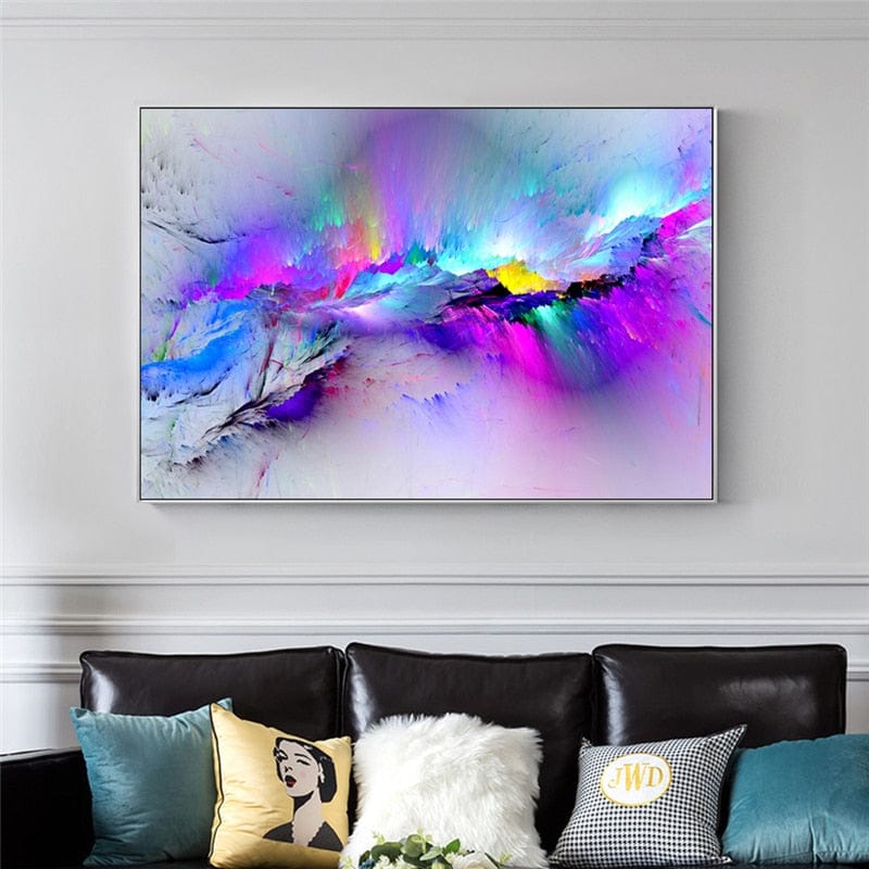 CloudShop Art Painting Canvas Print purple-shades-aurora 30x40cm Canvas Frame Wrap - Ready to Hang 
