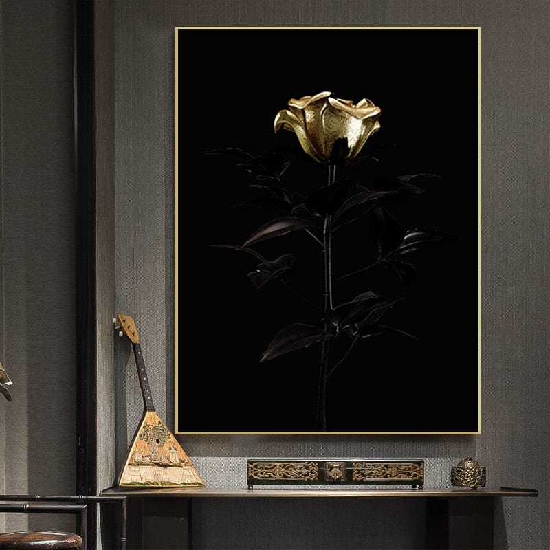 CloudShop Art Painting Canvas Print roses-are-gold 120x170cm Canvas Print - With Wrap Frame 