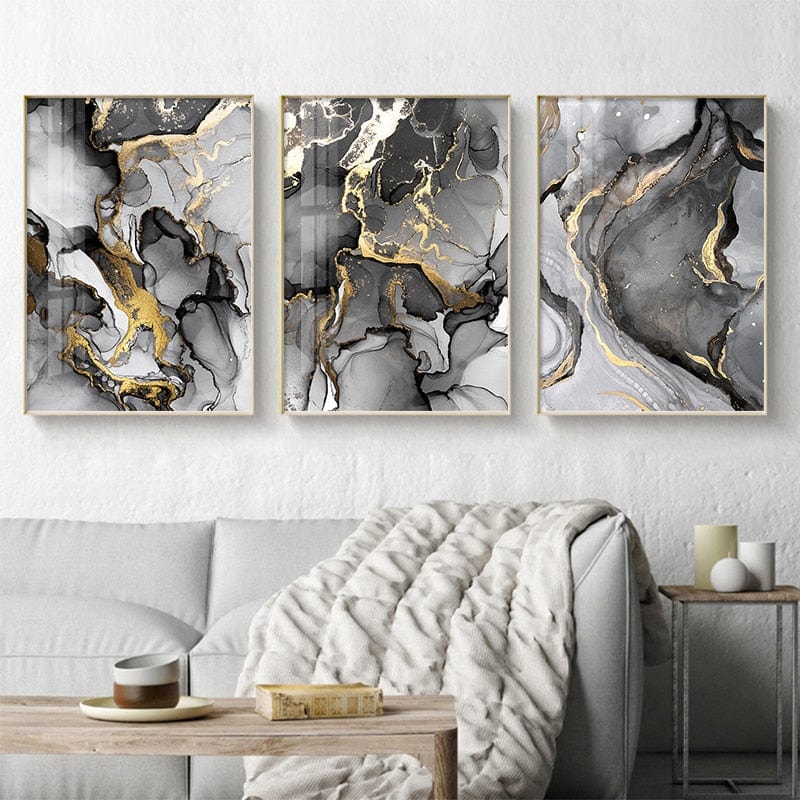 CloudShop Art Painting Canvas Print state-of-gold-abstracts 40x60cm State of Gold 1 Canvas Frame Wrap - Ready to Hang