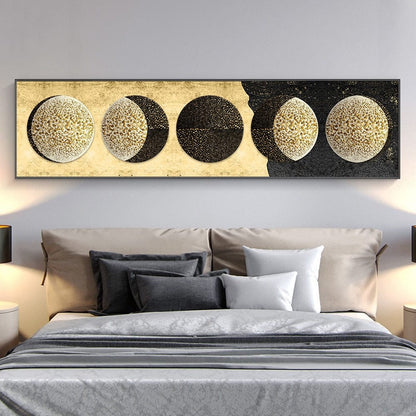 CloudShop Art Painting Canvas Print the-gold-eclipse 30x120cm Canvas Print - With Wrap Frame 