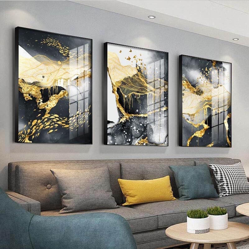 CloudShop Art Painting Canvas Print the-golden-marbles 120x170cm Gold Marble 1 Canvas Frame Wrap - Ready to Hang