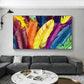 CloudShop Art Painting Canvas Print the-rainbow-feathers 30x40cm | 12x16 inches Canvas Print - With Wrap Frame 
