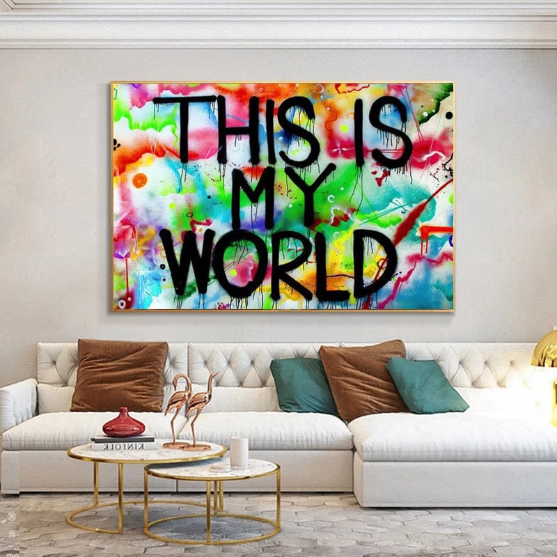 CloudShop Art Painting Canvas Print  60x80cm  this-is-my-world Canvas Frame Wrap - Ready to Hang