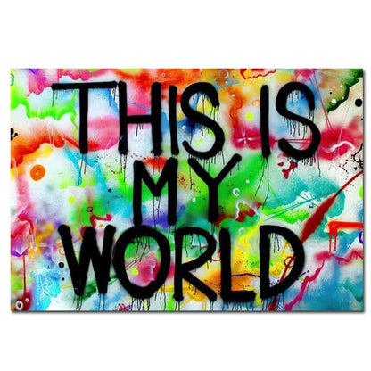 CloudShop Art Painting Canvas Print  110x160cm  this-is-my-world Canvas Frame Wrap - Ready to Hang