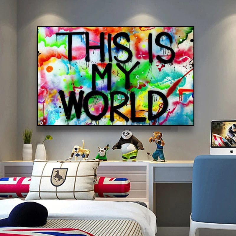 CloudShop Art Painting Canvas Print  50x70cm  this-is-my-world Canvas Frame Wrap - Ready to Hang