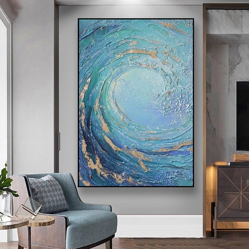 CloudShop Art Painting Canvas Print waves-of-simplicity 30x40cm | 12x16 inches Canvas Print - With Wrap Frame 