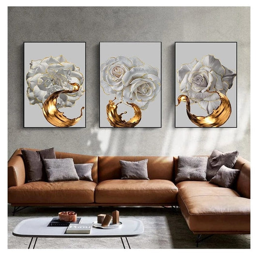CloudShop Art Painting Canvas Print white-roses-life 40x60cm White Roses 1 Canvas Frame Wrap - Ready to Hang